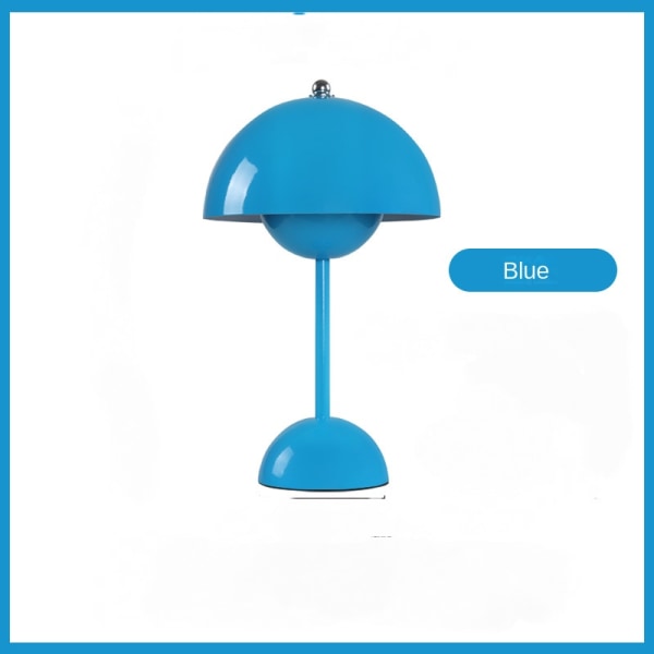 Pohjoismainen tanskalainen kukannupullinen pöytävalaisin, häähuone, makuuhuone, työpöydän koriste, lamppu, yöpöytälamppu (ladattava) Blue
