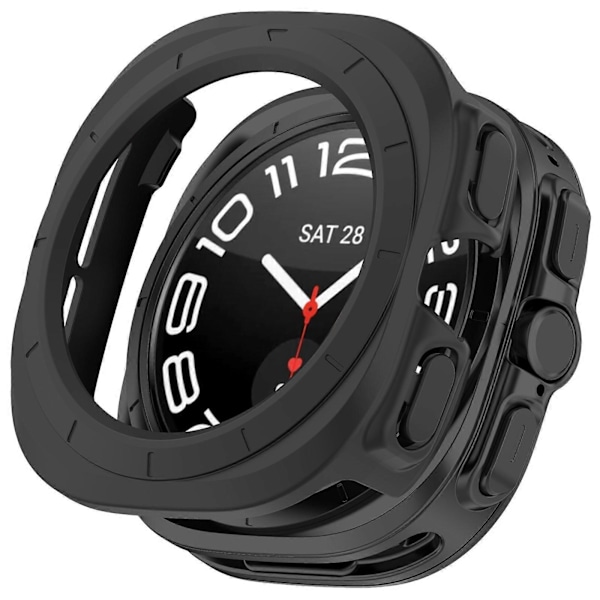Hard PC-deksel for Samsung Galaxy Watch Ultra 47mm, Halvbeskyttende Armbåndsdeksel Black