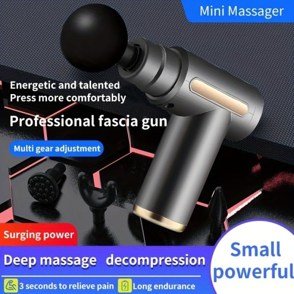 Kraftfull Professionell Percussion Gym Sport Muskel Djupvävnad Fascia Gun Nacke Rygg Muskel Djup Vibration Fickmassagepistol för Kontorsgåvor