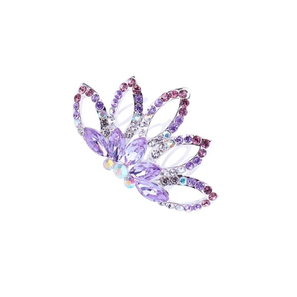 1kpl Värikäs tekojalokivikruunukampa, häähiukset, kampapäähineet naisille (violetti) (6*4,7 cm, violetti)