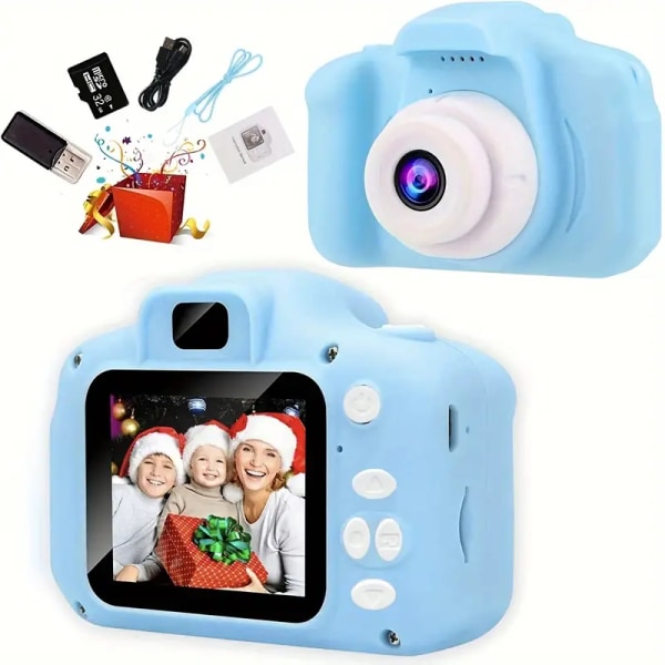 8 MP digitalkameraleketøy for barn med 32 GB minnekort og kortleser - perfekt julegave
