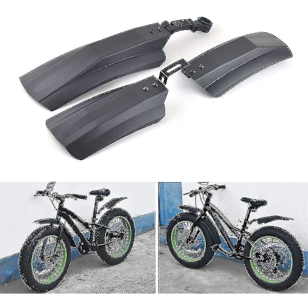 Polkupyörän lokasuojat, 26 tuuman muoviset polkupyörän etu- ja takalokasuojat, kestävät renkaan lokasuojat fatbike-maastopyörään