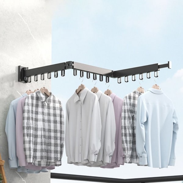 Vikbar klädhängare Vikbart klädställ GRÅ 2 STÄNGER Grå Grey 2 Rod