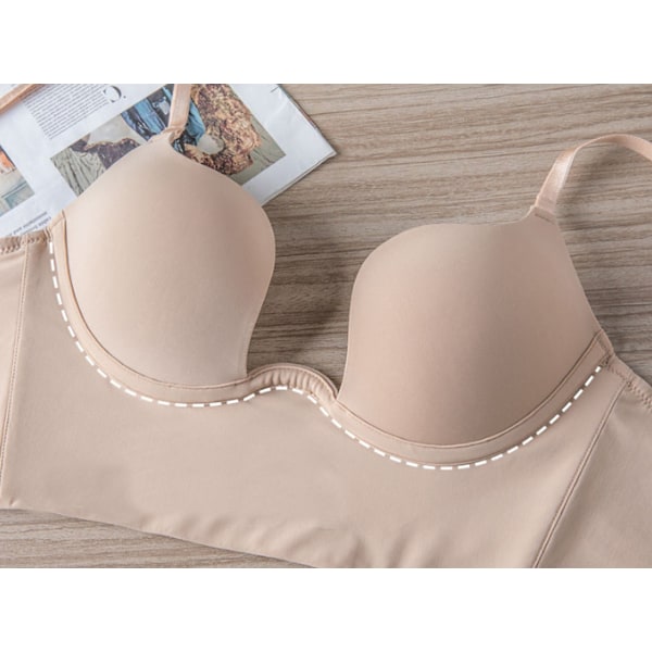 Kvindernes Low Back Bra Deep U Bra Beige Beige L