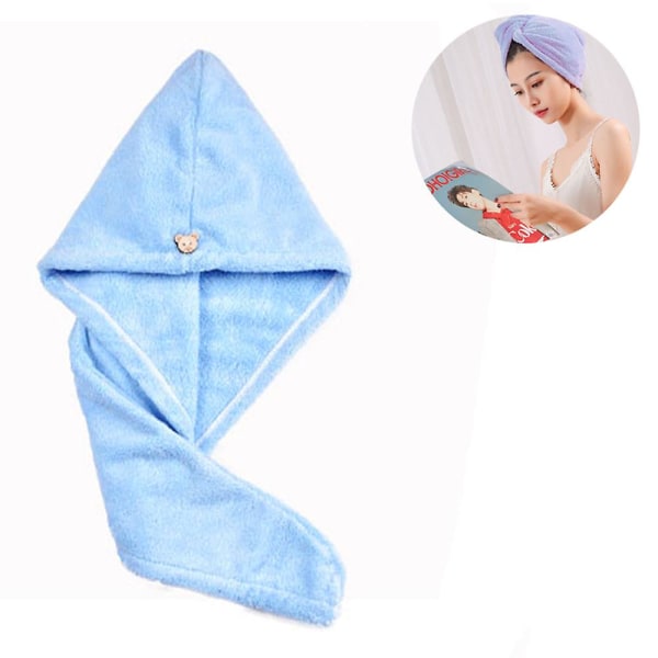 Hårhåndklædeindpakning af bomuld til kvinder og mænd, absorberende frotté