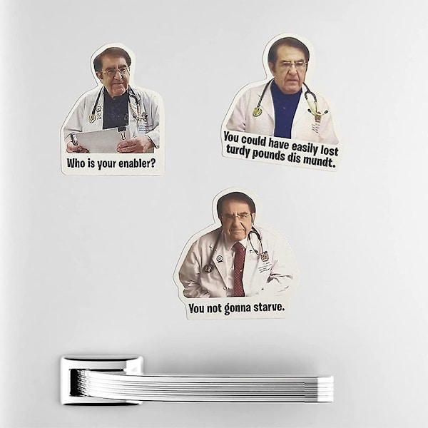 3 st/set Dr. Now kylskåpsmagneter, Dr. Nowzaradan roliga kylskåpsmagneter dietstöd kökstillbehör