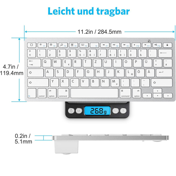Bluetooth tangentbord för iPad, ultratunt tangentbord, stabil con e673 |  Fyndiq