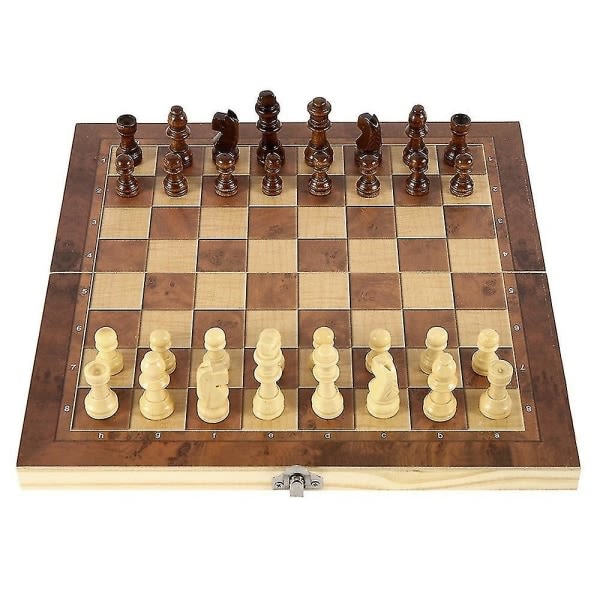9,4 tommers settbrett for sjakksett i tre, håndlagde bærbare brettsett