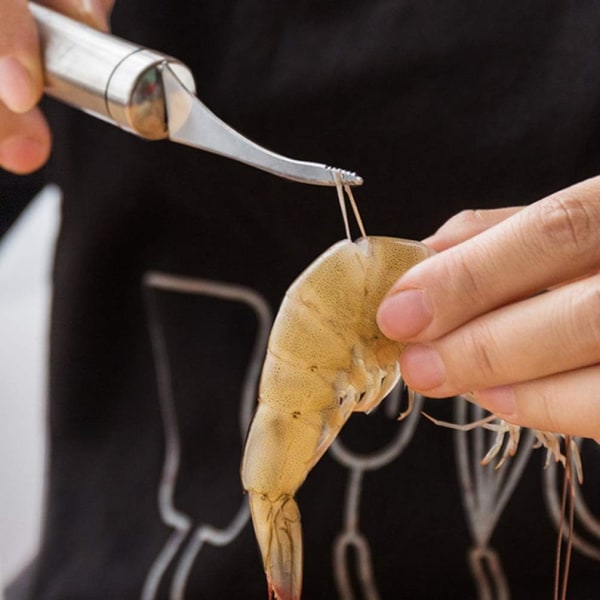 Verktøy for fjerning av tarmen i sjømat, rustfritt stål, for fisk, krabbe, reker og hummer