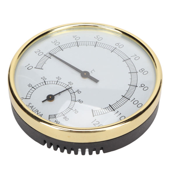 Bastu Termometer Väggmonterad Tydlig Skala Fysisk Induktion Rostfritt Stål Hygrometer_xx