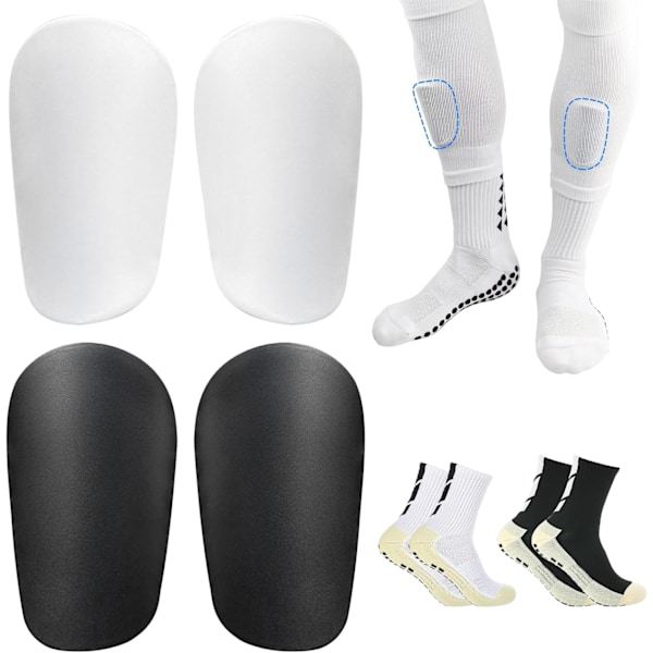 2 par Mini Pro fodboldskinnebensskinner - unisex anti-slip fodboldskinnebensskinner - Professionel og begyndervenlig - til fodbold og løb! S(11*6)