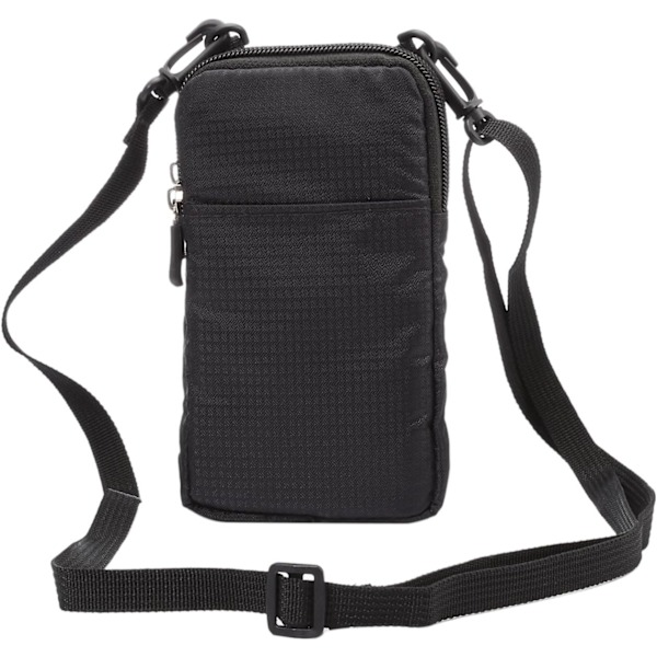 Mobiltelefon-Taljebæltetaske, Crossbody Mobiltelefon-Taske, Udendørs Nylon Skulderremstaske, Karabinhage med Bæltesløjfe Sort black 10*18*3.5CM