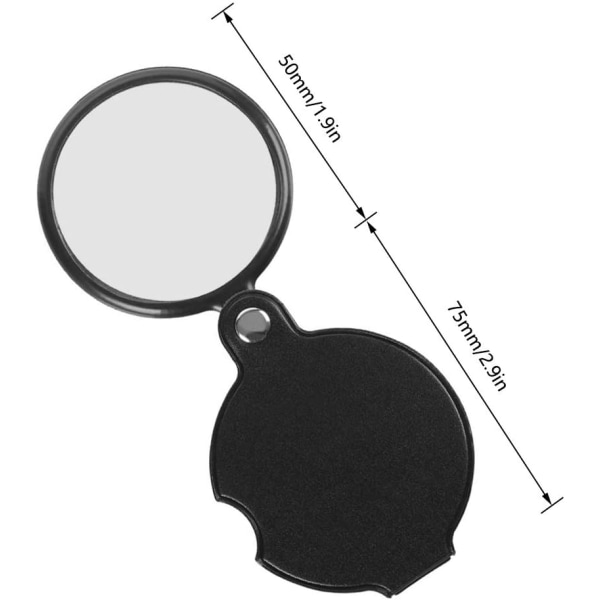 5pcs Mini reading magnifying glass pocket Magnifying glass x10 foldable pocket