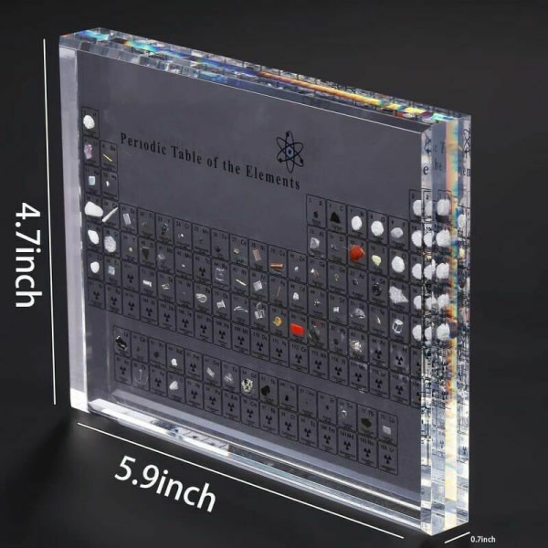 Akryl Periodisk System av Ekte Elementer, Kjemiske Elementer Display, Periodisk System, Skoletimer, Bursdagsgave