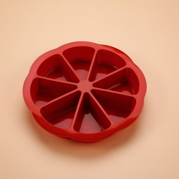 Silikone Trekant Kageform Sæt, Non-Stick 8-Huls Bageform til Muffins & Cupcakes Red