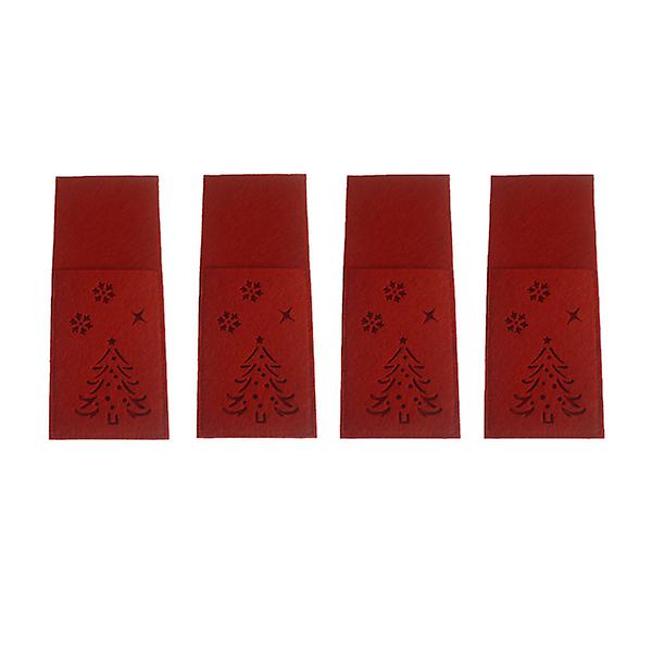 skjeer Sølvbestikk Julebestikklommer Julebordpose Julebestikkpose Julebestikkpose (20*8cm, Rød)
