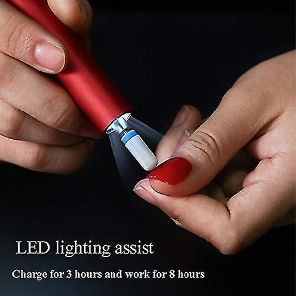 Rechargeable Cordless Nail Drill with Led Light, Cordless Acrylic Nail Tools, Professional Portable E