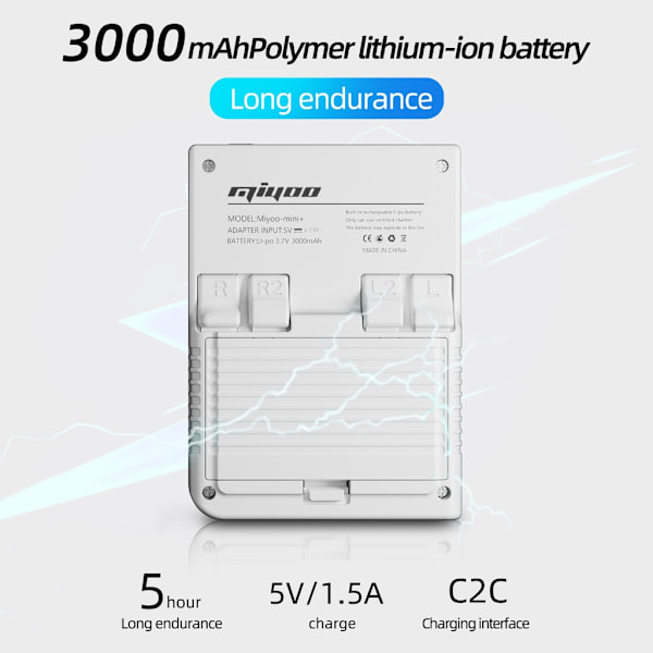Kompakt Miyoo Mini Plus+ Spilkonsol Perfekt til RPG-Elskere USB-Grænseflade med Trådløs Forbindelse Wi-Fi-Support Gray - 32G 0.28
