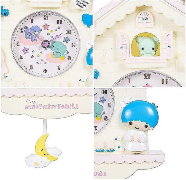 Melody Väggklocka 30 cm Tecknad Gungande Barn Flickor Vägg Quartz Klocka Heminredning Sovrum Tecknad Väggklocka Yellow