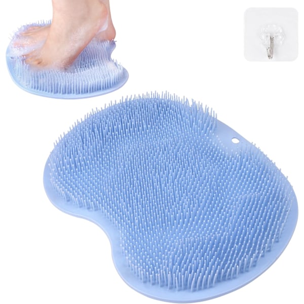 Foot brush large, foot wash foot wash wash bath massage pad with non-slip suction cups, (blue)