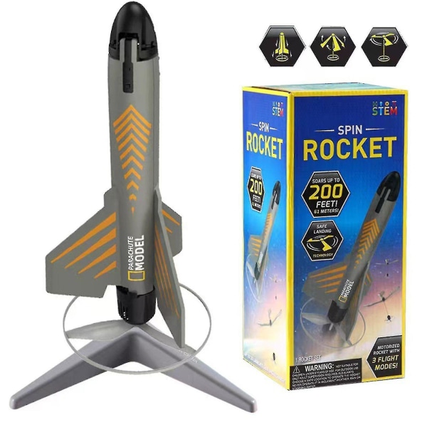 National Geographic Stem Power Rocket Launcher for Kids Motorized Power Rocket