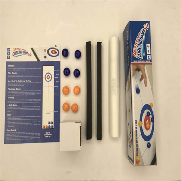 Mini bordcurlingspel, mini bordcurlingklot, set, familjespel curlingbrädespel, bärbart curlingspel 8 balls + pressure strips