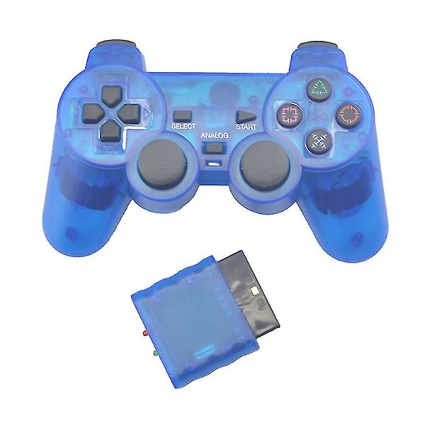 Läpinäkyvä värillinen peliohjain Sony Ps2:lle langattomalle peliohjaimelle 2,4 ghz värinäsäätimellä Playstation 2:lle