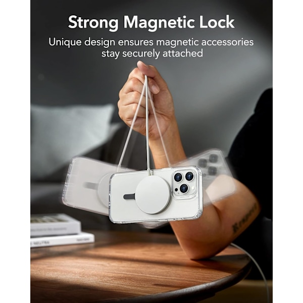 Til MagSafe Sticker 360, MagSafe Ring Magnet (HaloLock), 2 Pak Magnetiske Ringe, Universal Magnetisk Kit til iPhone 15, Galaxy S23/S22/S21 Sort