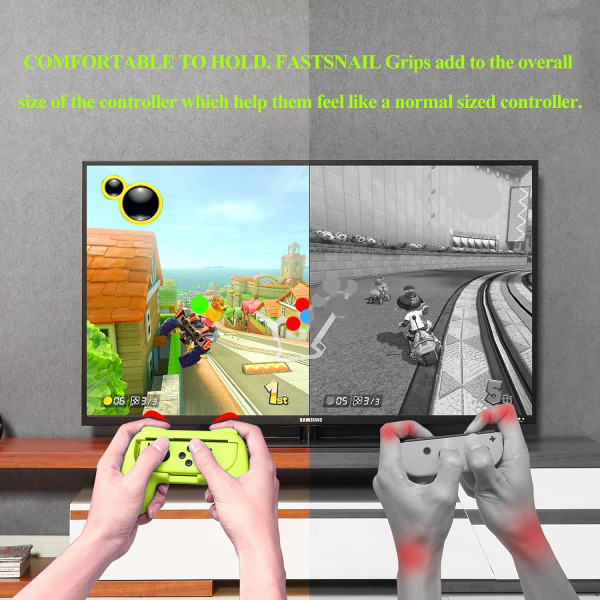Grepp som är kompatibla med Nintendo Switch för Joy Con & OLED-modell för Joycon Yellow