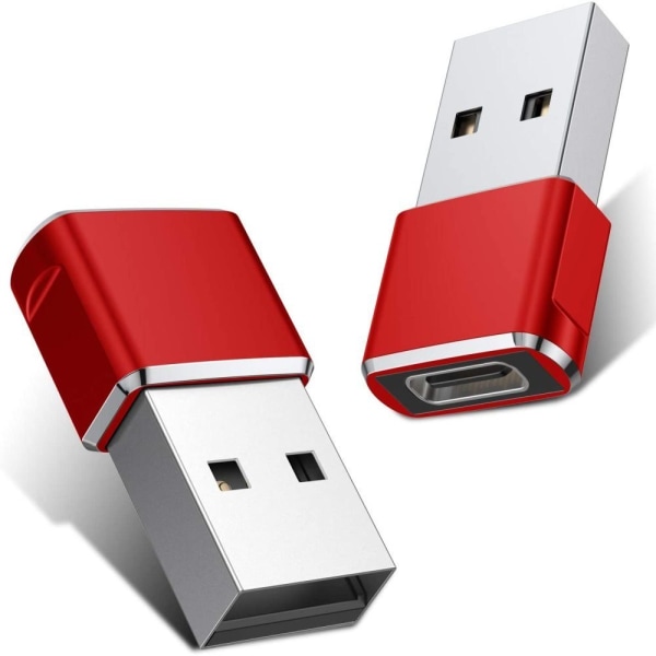 USB-C hona till USB hane adapter 2 stycken, laddningskabel koppling