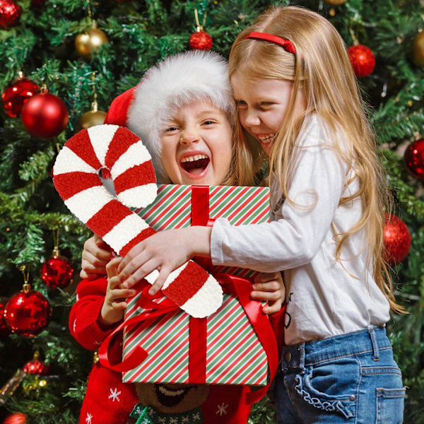 Jultomte Pepparkaks Kudde Jul Kasta Kuddar Jul Lollipop Mönster Dekorativa Plyschformade Kuddar för Soffa