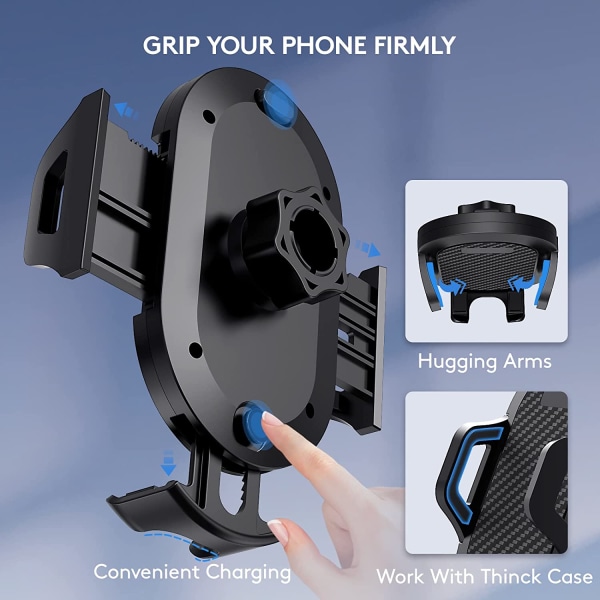 Biltelefonhållare [stark sugkopp] Lång arm för bilvindrutans instrumentbräda, kompatibel med iPhone 14/13/12/11, Samsung Galaxy S21 och mer