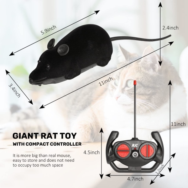Kaukosäätimellä ohjattava hiiri kissan lelu, interaktiivinen liikkuva kissan lelu langaton elektroninen RC-rotta hiiri lemmikkieläinten lelut