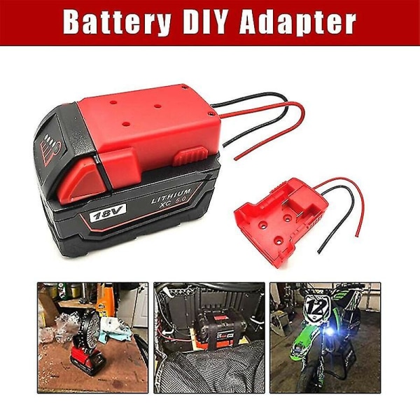 Batteriadapter for Milwaukee M18 Xc 18v til Dock Power 2 Wirings Output Diy