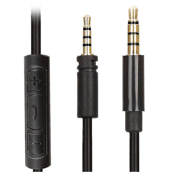 1,8 m kaapeli Sennheiser Momentum 2.0 -kuulokkeille äänenvoimakkuuden säädöllä ja mikrofonilla - Inline-kaapeli - Musta