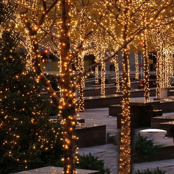 22m Solar Fairy Lights Lighting 200 LED Rope Lights Christmas Party Garden Outdoor Solar Warm White Fairy Lights