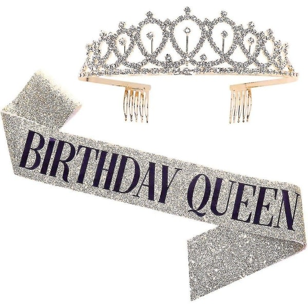 "Britthday Queen" Sash & Rhinestone Tiara Kit - Syntymäpäivälahjat