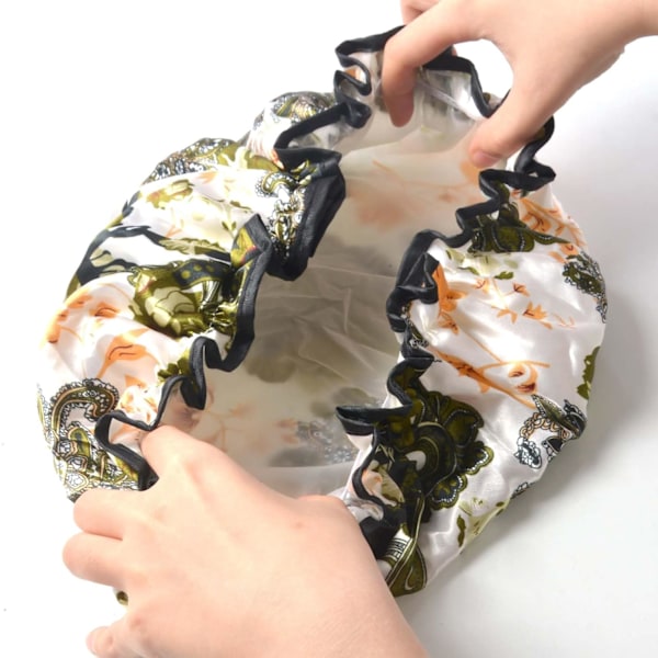 3-pack Dubbla Lager Duschmössa Vattentät Elastisk Badmössa för Kvinnor Dusch Spa Salong Sunflower