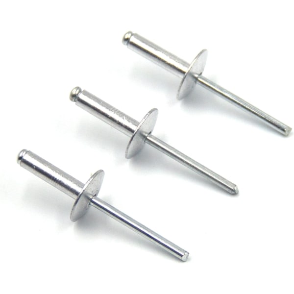 50 aluminium blindnagler med stor flens 4,8 mm x 20 mm, pakke med 50 (Sliver)