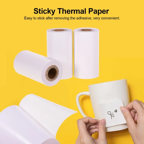 Hvit glanset selvklebende termisk holdbar 10 års papirrull BPA-fri 57*30 mm (2,17*1,18 tommer) 3 ruller kompatibel med termisk skriver