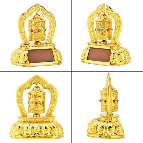 Automatisk Roterande Buddhistisk Bönehjul Bilhänge Solcellsdriven