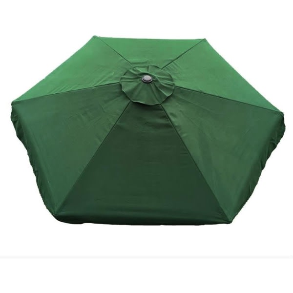 Erstatningsduk for parasoll, 3 meter trekk til terrasseparasoll, erstatningsparaply for markedet, grønn, 6 armer
