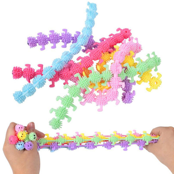 6pcs Worm Noodle Stretch String TPR Rope Anti Stress Toys String