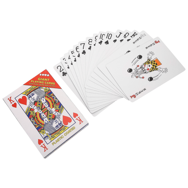 1 sæt Jumbo spillekort Kæmpe poker spillekort Store poker spillekort til fest