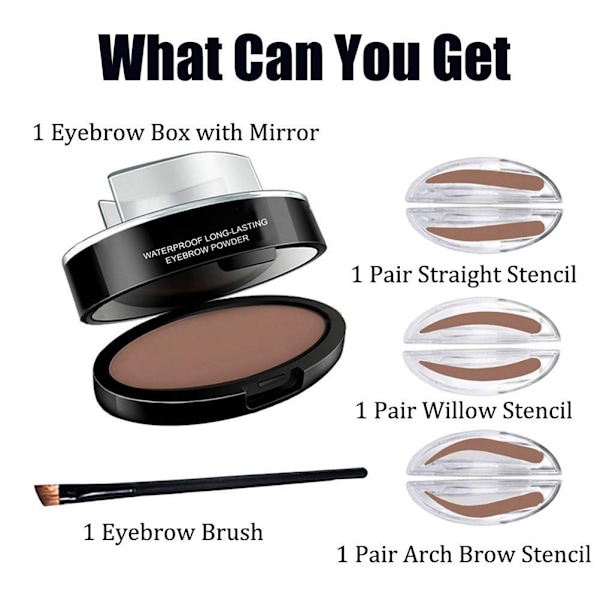 Vattentät Ögonbrynsstämpelpulver Perfect Nature Eye Brow Brow Färgningsset