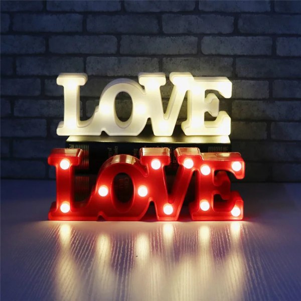 Mors dag - LED-lyset elsker kærlighed hvid love white 30cm*10cm*4cm