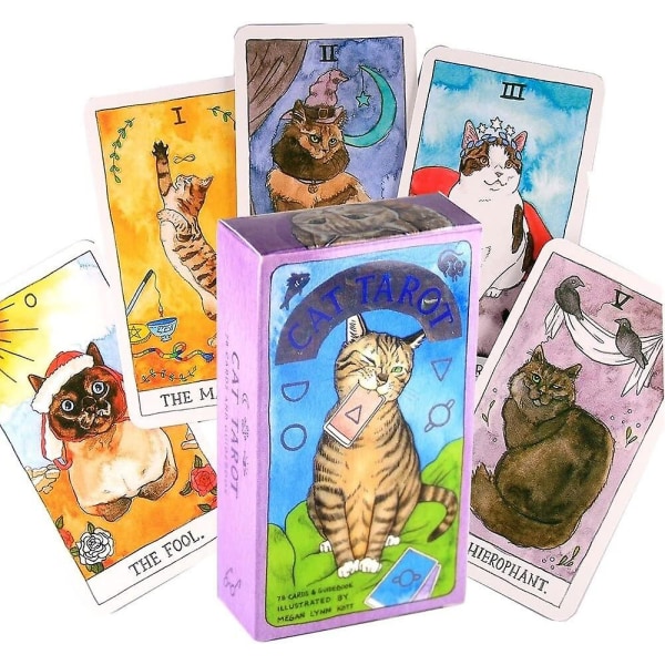 Tarot 78 korttia hassu ja huumorintajuinen Tarot-pakkasukkasukka kissanpentujen ystäville Ennustaminen 4,72*2,75 tuumaa