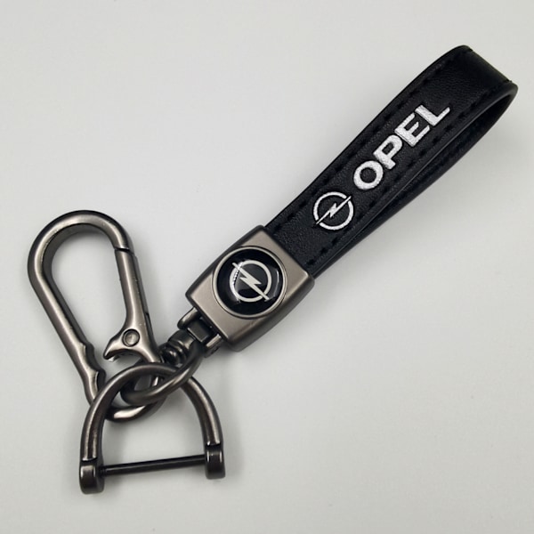 Henkilökohtainen metallinen auton avaimenperä logolla - Nahkainen avaimenperä miehille Op Op Opel Gunmetal Hardware