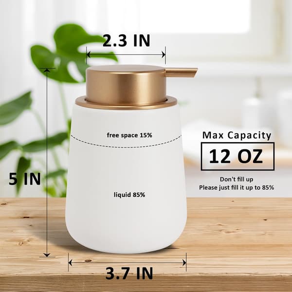 Keramisk Tvålpump för Badrum Kök Flytande Pump Enkel Tryck Vit 12.5x8.5cm