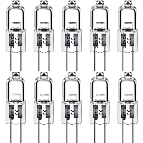 G4 halogenpærer 10W 12V - Varm hvid - 10 stk. 10W 10W 10pcs